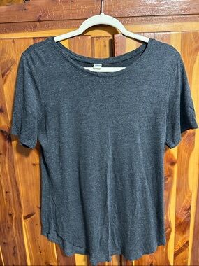 Old Navy Dark Gray Short-Sleeve Sparkly Crew Tee